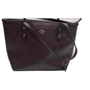 Coach Purple Brown Leather Handbag G2130-22987